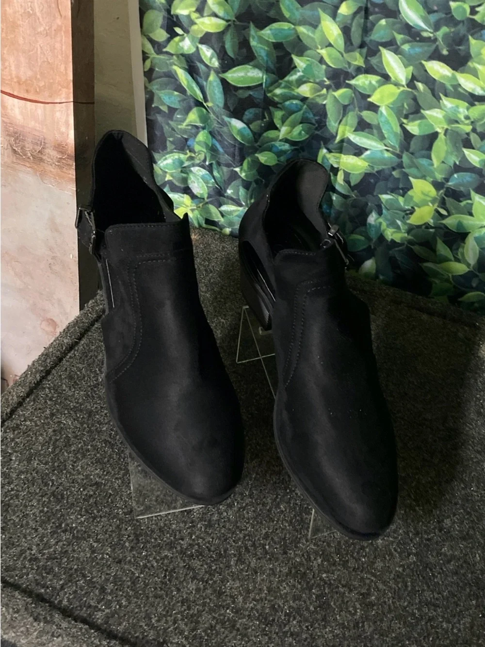 Cutout Ankle Booties for Women - Black
